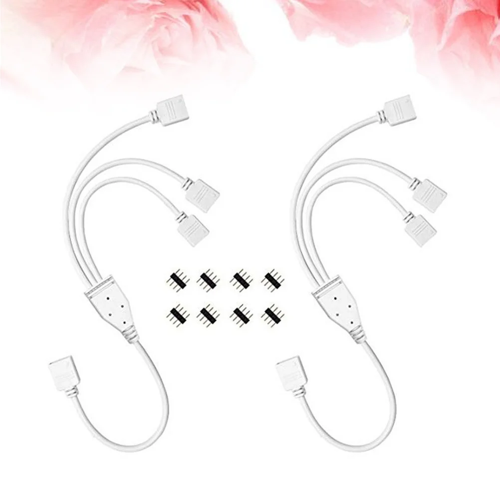 2 قطعة 4 دبوس Led قطاع موصلات كابل عدة ل Rgb 5050 3528 شرائط الضوء مع 8 ذكر المقابس Diy بها بنفسك تركيب لا لحام #2