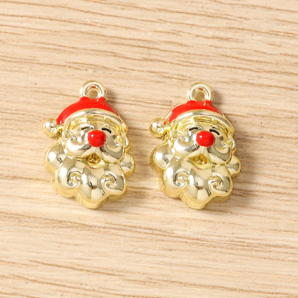 Tusember 5 Stück Emaille-Weihnachtsanhänger mit Weihnachtsmann, Schneeflocke und Schneemann für Weihnachtshalsketten, Ohrringe, Armbänder und Bastelarbeiten – Detail 17