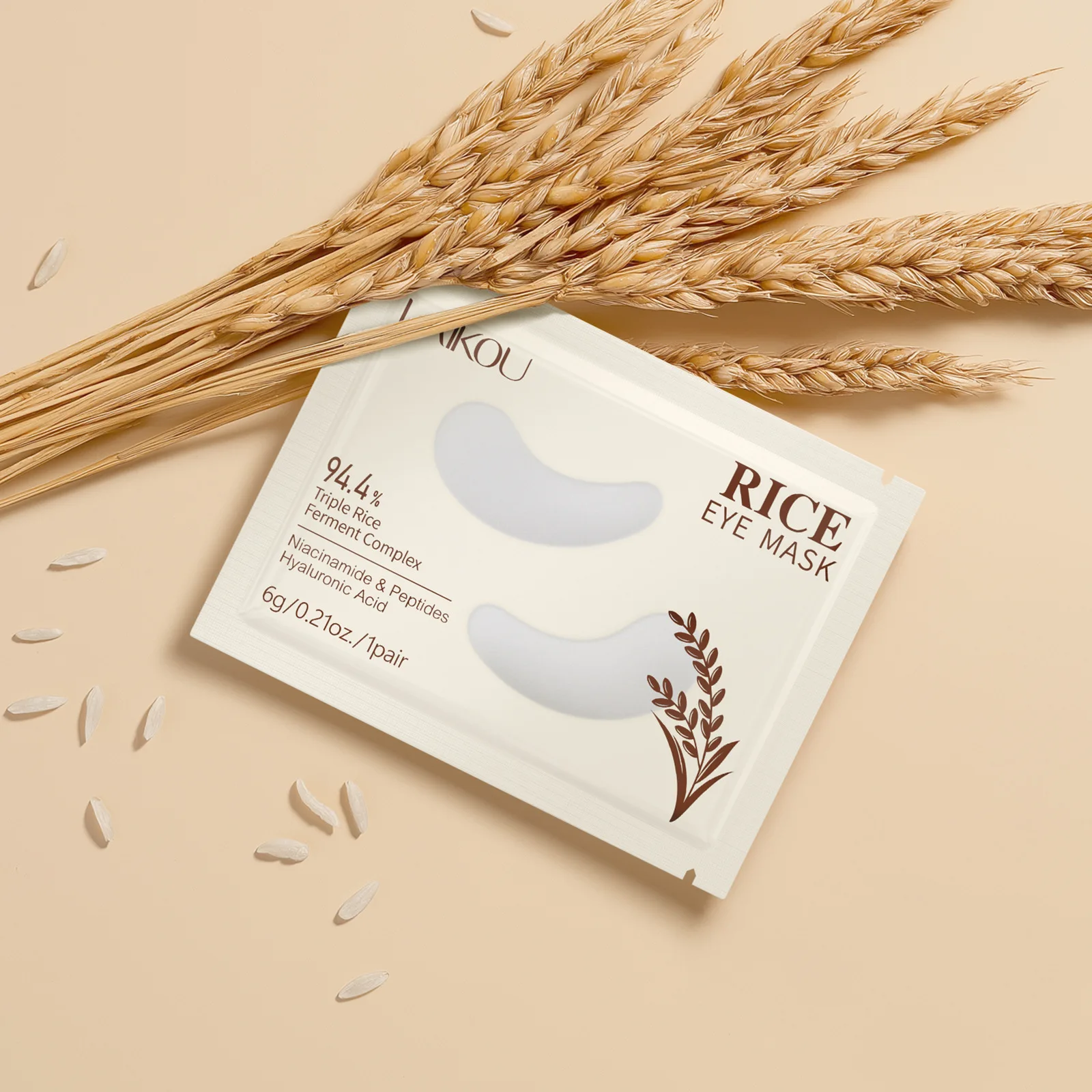 

LAIKOU Rice Water Eye Mask 10 Pairs, 6g Hydrating Under Eye Gel Patch for Daily Use, Moisturizing Soothing Puffiness Care