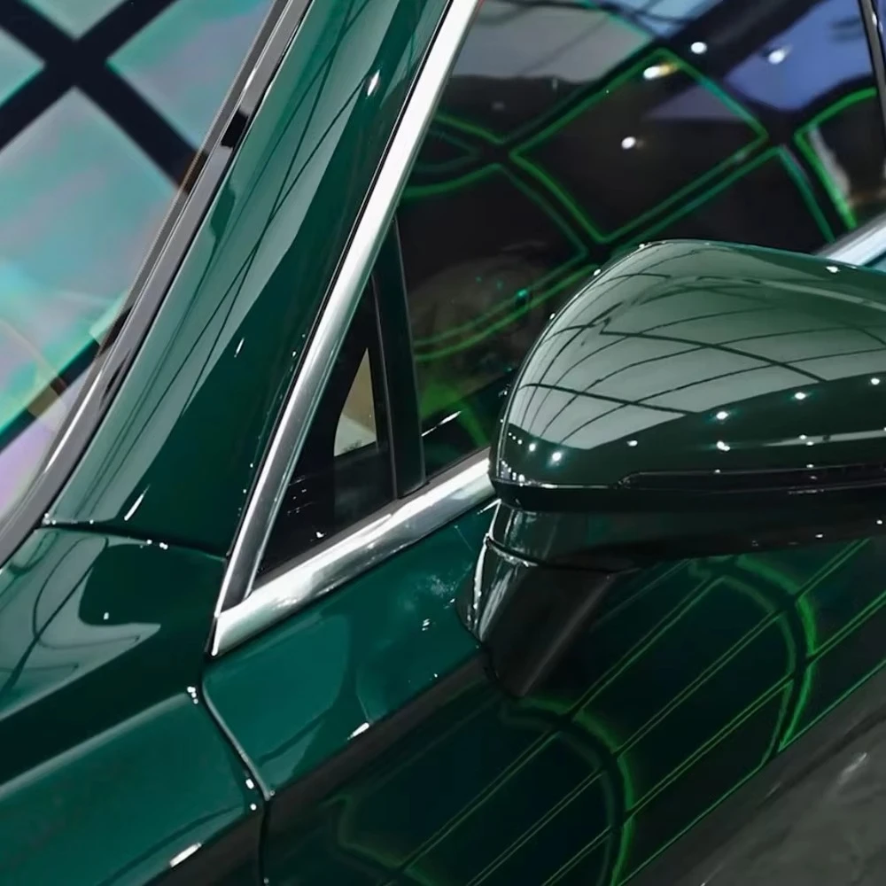 WRAPMASTER Top Quality Glossy Deep Green TPU Self-repairing Colored PPF Paint Protect Film Wet Install