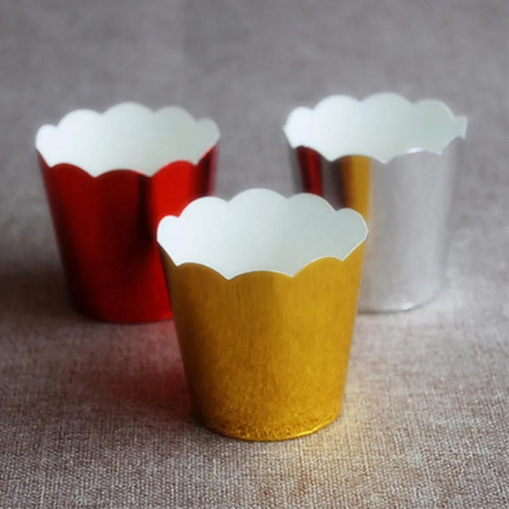 

100Pcs Premium Cupcake Wrappers Baking Cups Set for Cheesecake Mousse Parfait Fruit Serving Elegant Party Decoration Baking