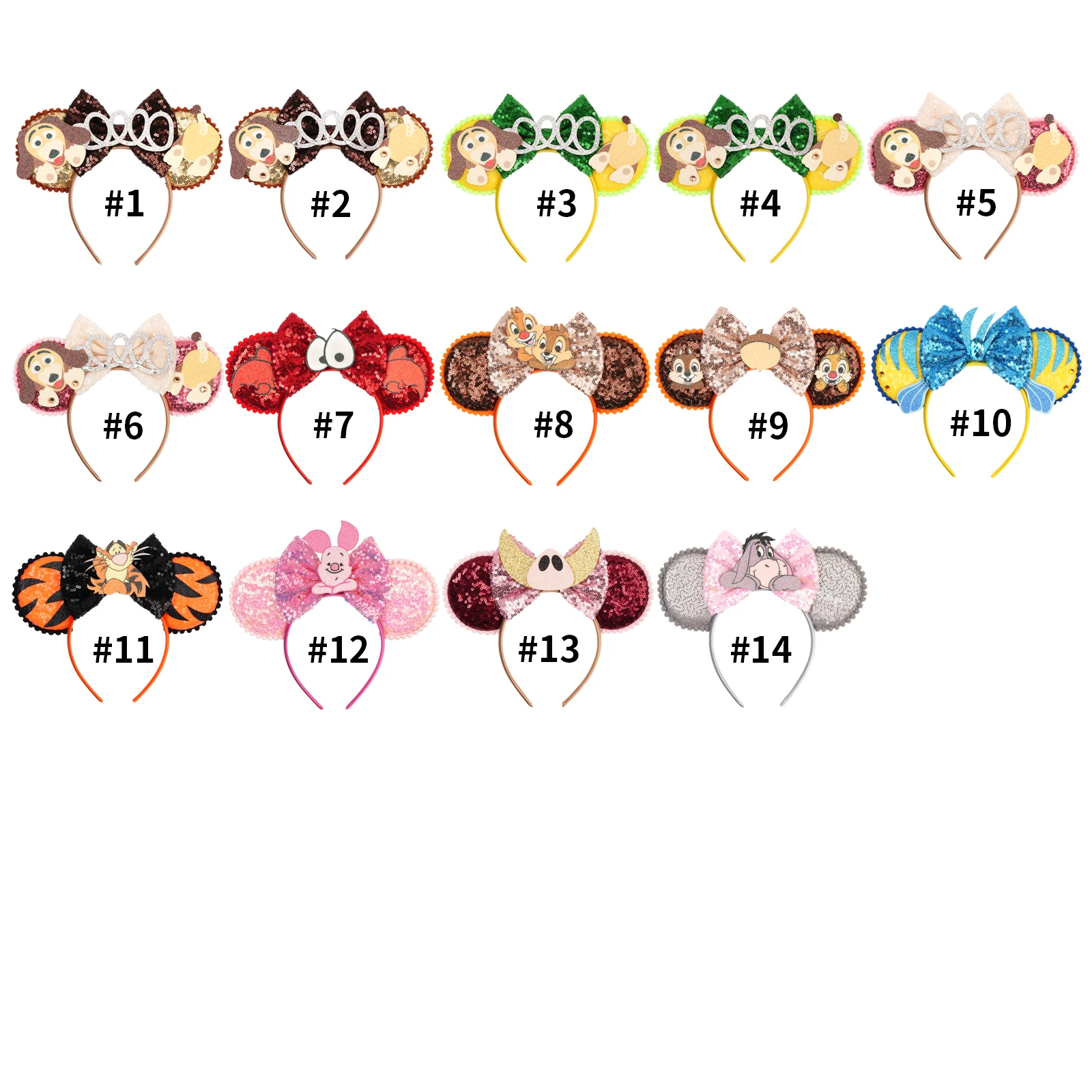 Disney Mickey Mouse HairBands Winnie the Pooh Tigger Eeyore Ear Headbands For Girls Kids Women Bee Piglet Bows Hair Accessories view 6