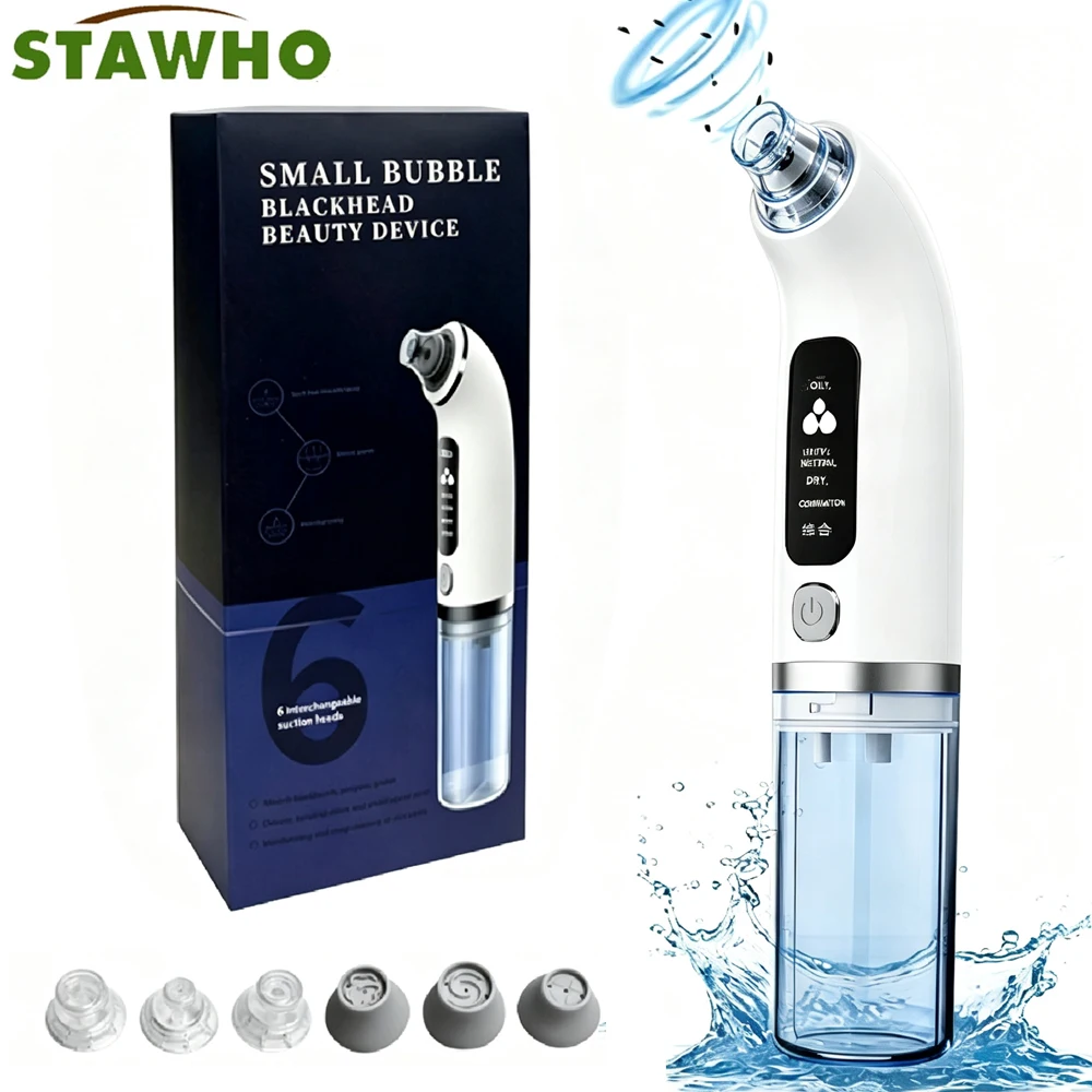 USB-C Pore Vacuum Blackhead Remover 6 Probes 4 Suction Levels Electric Comedone Extractor Deep Pore Acne Cleansing For Oily Skin