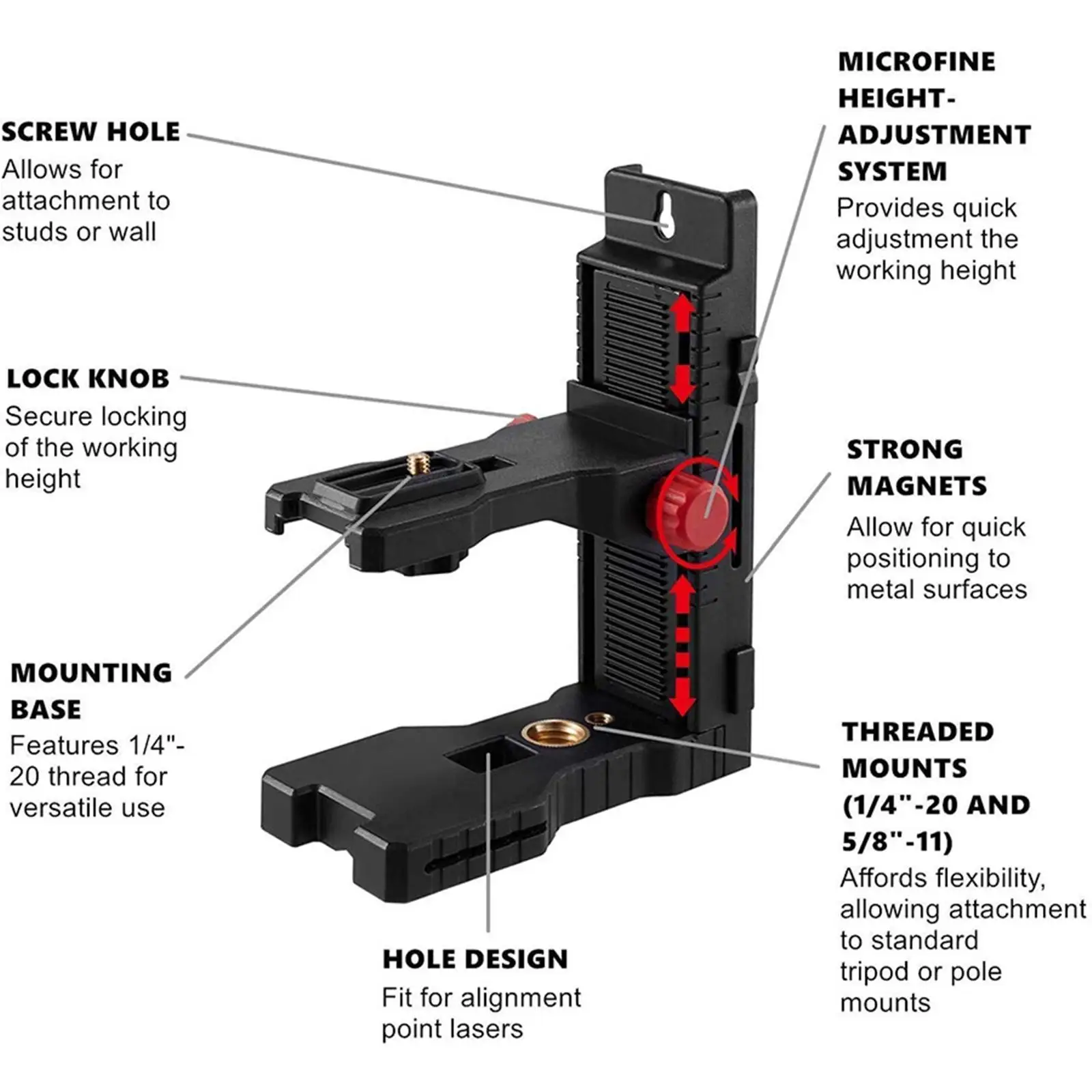 Imagem -04 - Montado na Parede Nível Laser com Base Pivotante Magnética Suporte em Forma de l Instalação Piso Ajustável 14 Interface