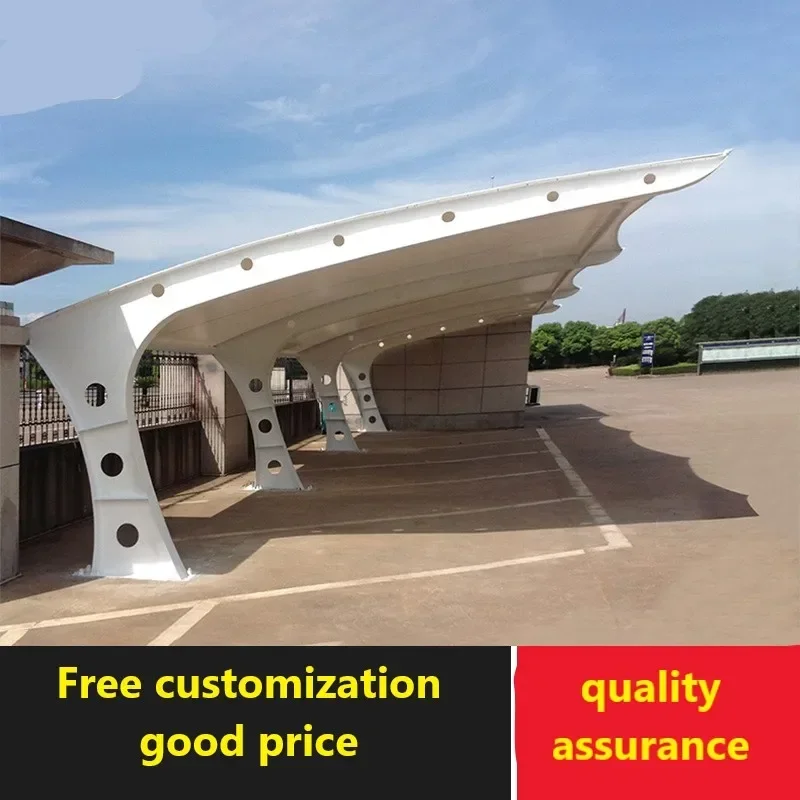 Public bicycle shed sunshade canopy charging pile car canopy community membrane structure car parking shed