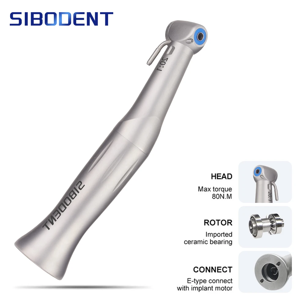 

Dental Low Speed Handpiece 20:1 Reduction Implant Surgery Contra Angle Handpiece S-MAX SG20 Air Turbine