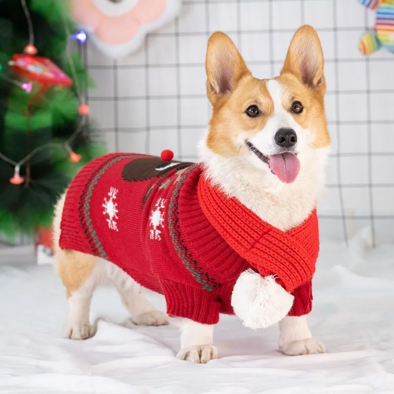 Dog Clothes Autumn  Sweaters Corgi Shiba Inu Teddy Faldo Winter Clothing Warm Small and Medium Dogs Pet Christmas Sweater