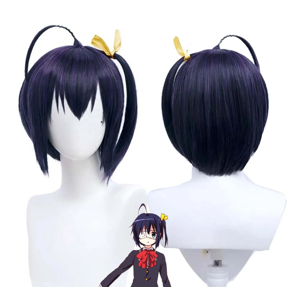 

Женщины Аниме Любовь, Чунибё и другие иллюзии Косплей Takanashi Rikka Черный и фиолетовый смешанный парик