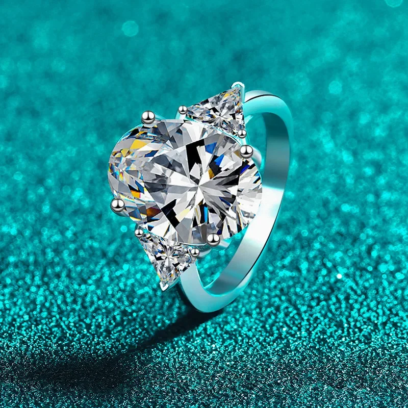 Apaison Sparkling 9 ct Moissanite Wedding Engagement Party Ring 925 Sterling Silver Jewelry Rings For Women With GRA Certificate