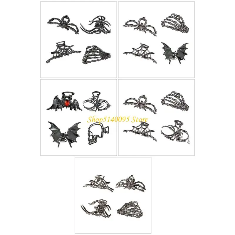 

DXAE Bat Theme Hair Clip 4PCS Metal Hair Claw Clip For Halloween Party Costume Props