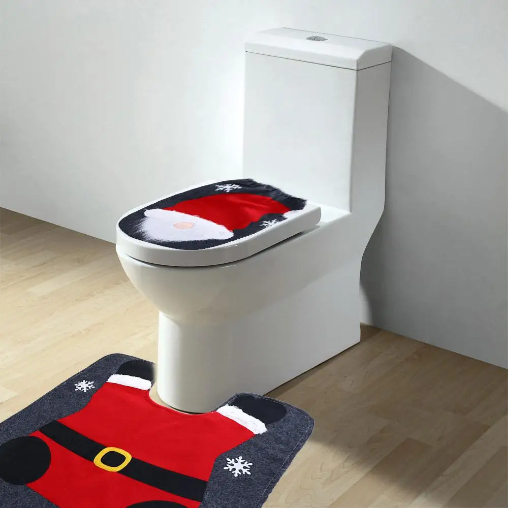 Toilet Lid Cover Rug Set Floor Carpet For Home Hotel Party Bathroom Toilet Decor Toilet Seat Cover Bathroom Toilet Seat