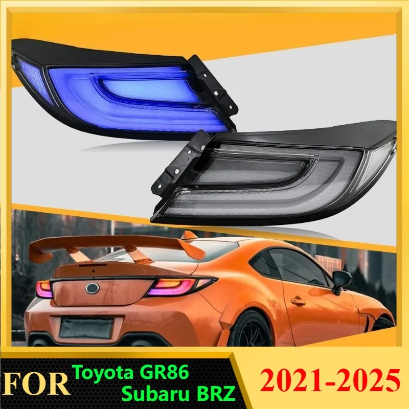 RGB Multicolor LED Tail Lights For Toyota GR86 Subaru BRZ 2021-2025 Clear Lens Rear Lamps with App Control Dynamic Light Show