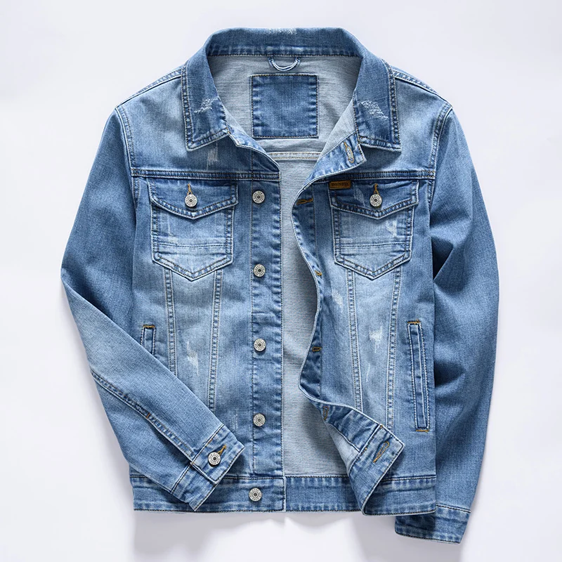 New Men\'s Denim Jackets Vintage Classic Style Motor&bicyle Winter Jacket Men Slim Stretch Cotton Casual Jeans Coats Male Spring