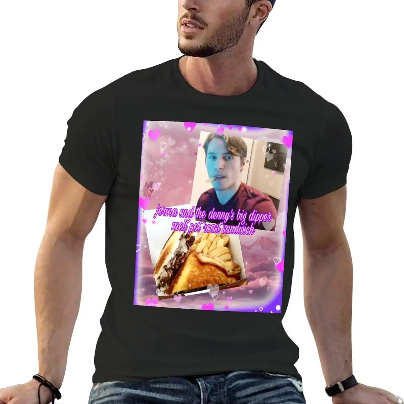 Jerma x Denny_s Big Dipper Melt Sandwich T-Shirt sweat street wear customizeds mens funny t shirts