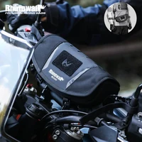 Rhinowalk-Bolsa para manillar de motocicleta, bolsa de almacenamiento estable, bolso de hombro de viaje con sistema Molle y cubierta de lluvia para accesorios ADV