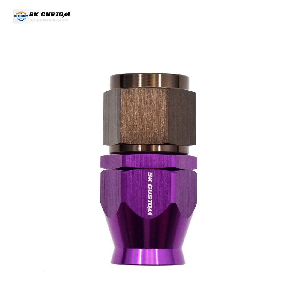 SK مخصص PTFE خرطوم نهاية واجهة أنابيب النفط AN10 مستقيم 0 ° /45 ° /90 ° /120 ° /150 ° /180 درجة PTFE خط الوقود خرطوم نهاية المناسب محول