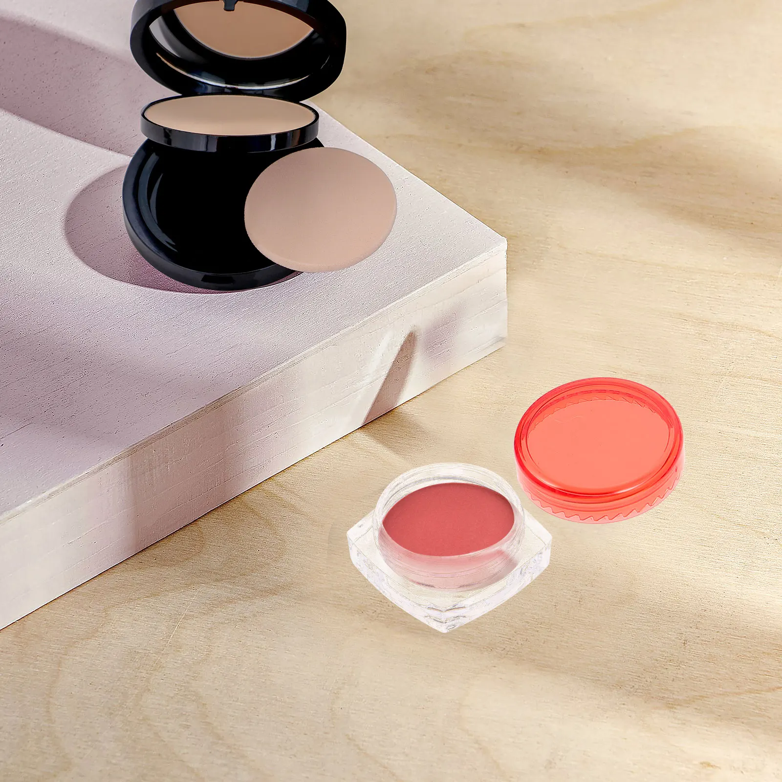 

50pcs Container Square Bottom Case Cream Makeup Cream Container Bottle Case Bottle Travel Size Colorful Storage