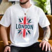 London Union Jack T-Shirt, England Flag Tee, Men Tshirt, British Pride Shirt, Travel Souvenir, Patriotic Gift, London Souvenir