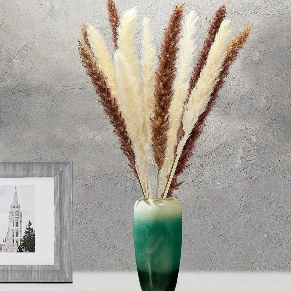 

75PCS Natural Dried Flowers Pampas Floral Bouquet Bunny Tails Grass Big Bundle Boho Country Home Decoration Flowers Bouquet Vase