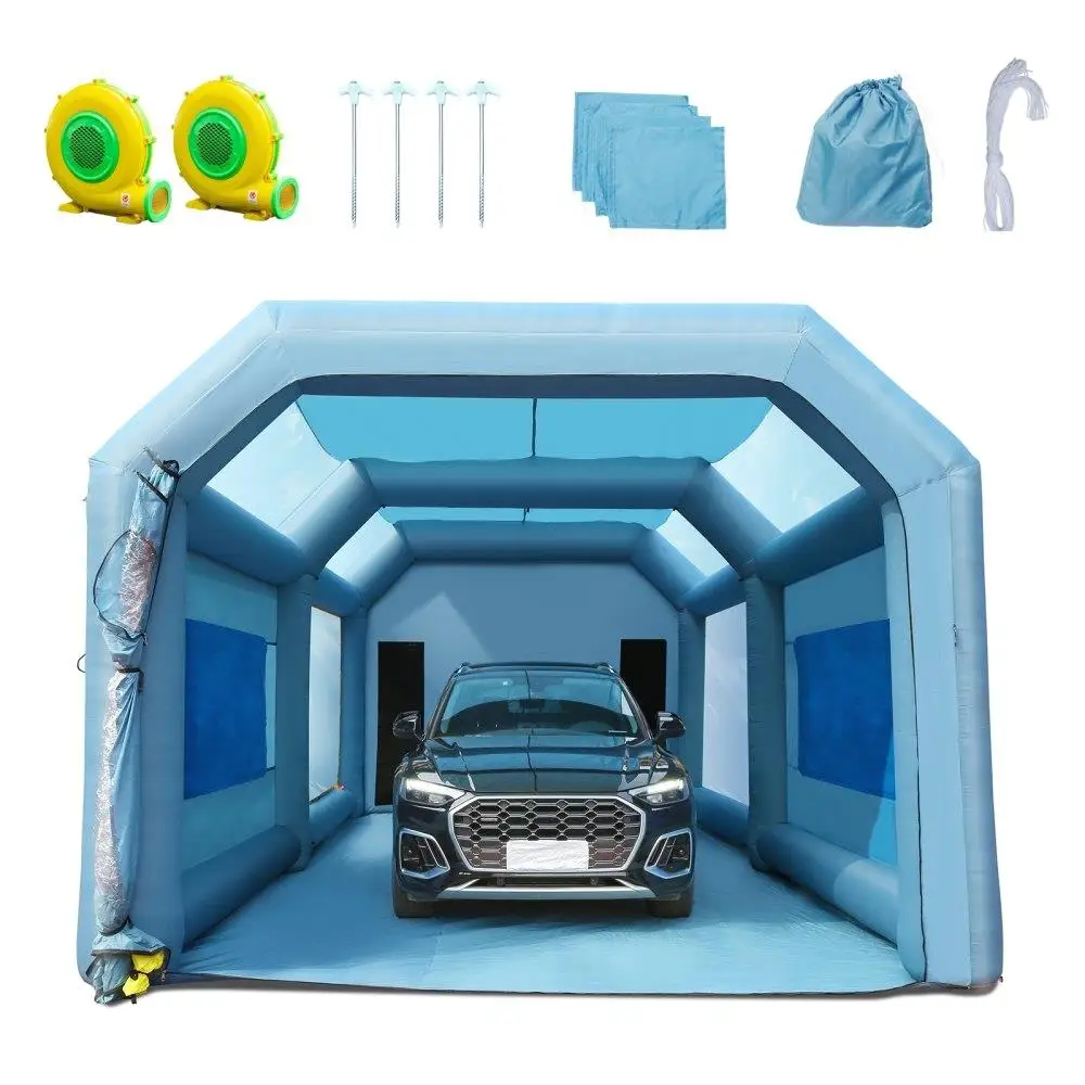 

Inflatable Paint Booth 28x16x11ft High Power 750W 950W Blower Spray Booth Tent for car Paint Air Filter System