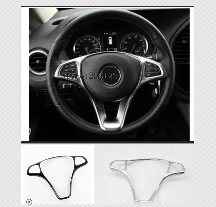 ABS sticker steering wheel button trim decorative frame sticker accessories for Mercedes Benz W205 W213 GLA GLC E C Class