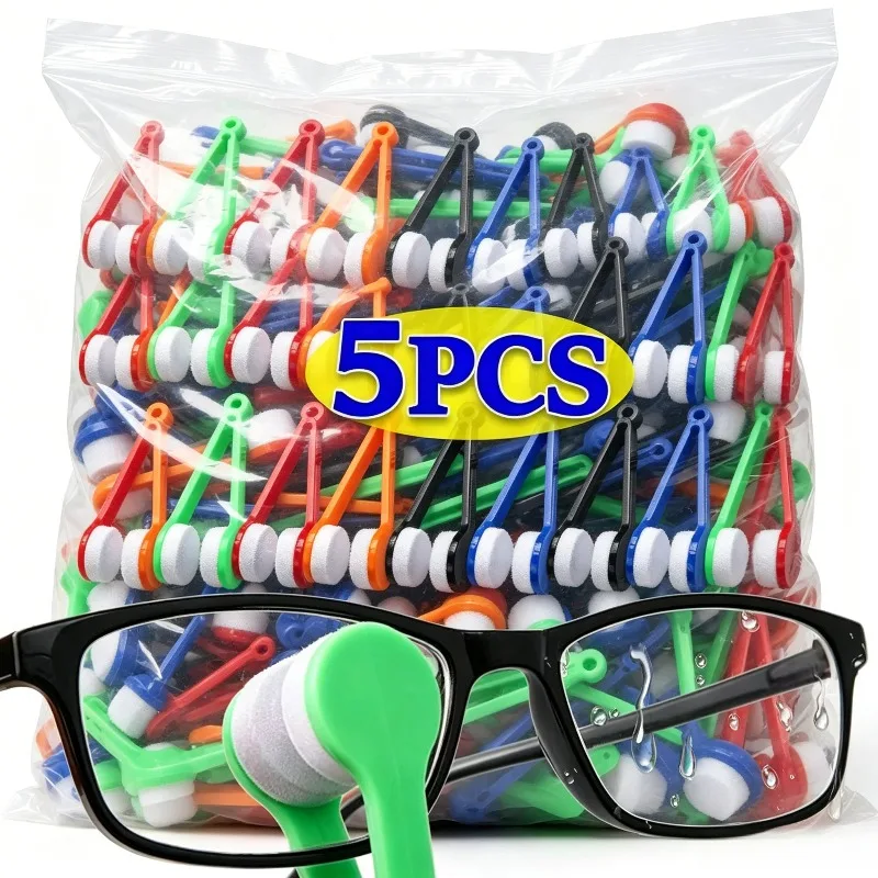 5pcs Glasses Brush Microfiber Two-side Spectacles Cleaning R