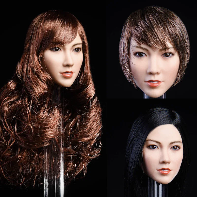 

1/6 Scale Female Head Sculpt YMT021 Asian Beauty Qian Head Carved Model for 12'' Action Figure Body