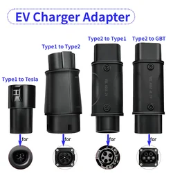 EVSE Adaptor Type 1 to Type 2 EV Adapter Convertor SAE J1772 to Tesla EV Charger Connector for type 2 GBT Electric Car Use