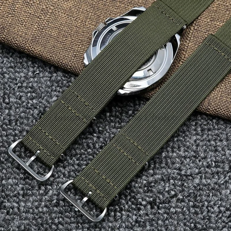 Nylon Ribbed Watch Band 18mm 20mm 22mm for Casio MTP-1374/1375/VDO1/MDV106/107 Wrist Strap Military Watchbands Army Sport Straps