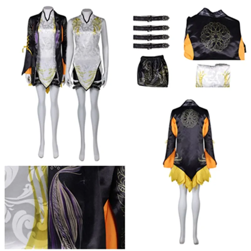 Ling Xiaoyu Cosplay Game Tekken Fantasy Costume Adult Women Dress Coat Belt Outfits Halloween Carnival Disguise Party Suit