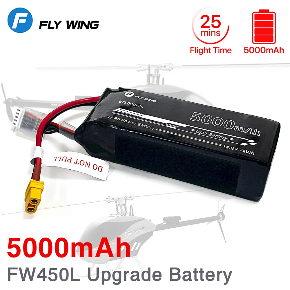 Fly Wing FW450L 5000mAh 4S Lipo Bateria ACE Tattu 14.8V 35C Atualização Bateria com XT60 Plug Para Helicópteros RC 25min Tempo de Voo