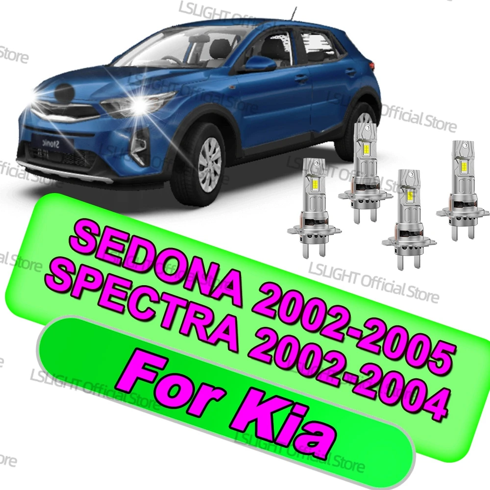 2/4x feixe alto e baixo para kia sedona 2002-2005 specra 2002-2004 soul 1 2 esportes faróis led 6000k 30000lm lâmpadas de cabeça