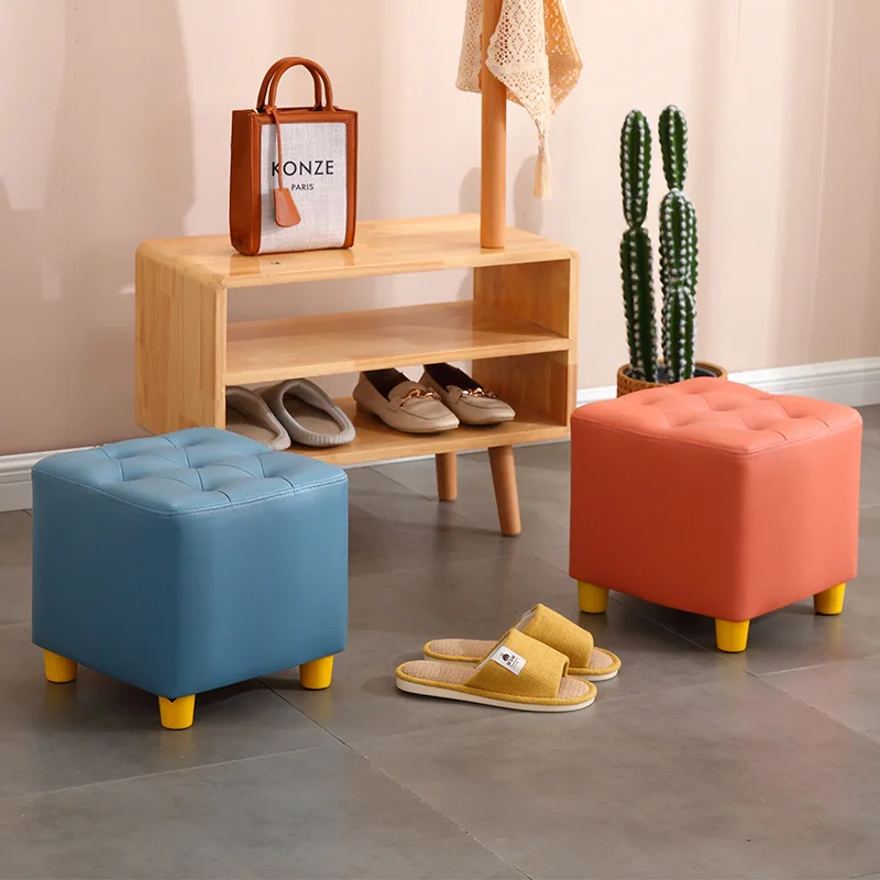 Poufs for Living Room Furniture Wood Stool Chair Furnitures Pouf Stools & Ottomans Step Foot Children's Interior Ottoman Home