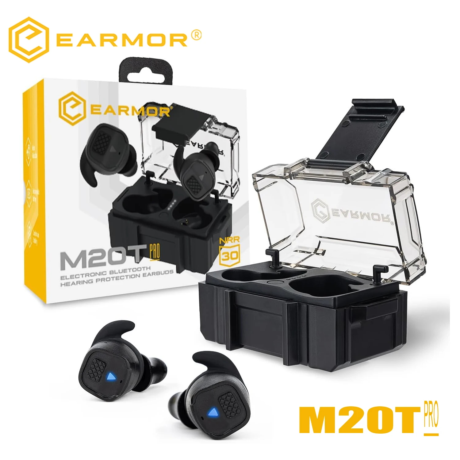 EARMOR M20T PRO Electronic Shooting Ear Protection, NRR 30dB Bluetooth 5.4 Noise Cancelling Sound Amplification