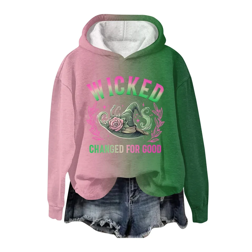 

Wicked Changed For Good Witch & Princess Contrast Gradient Merch Hoodies Man/Woman Sweatshirts Printed Casual Clothes