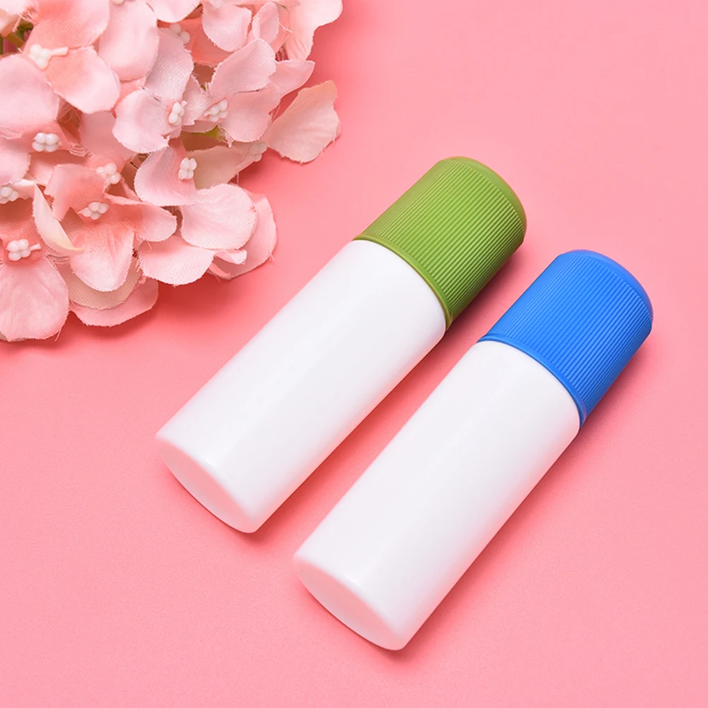 30ML white medicine liquid bottle with blue sponge applicator