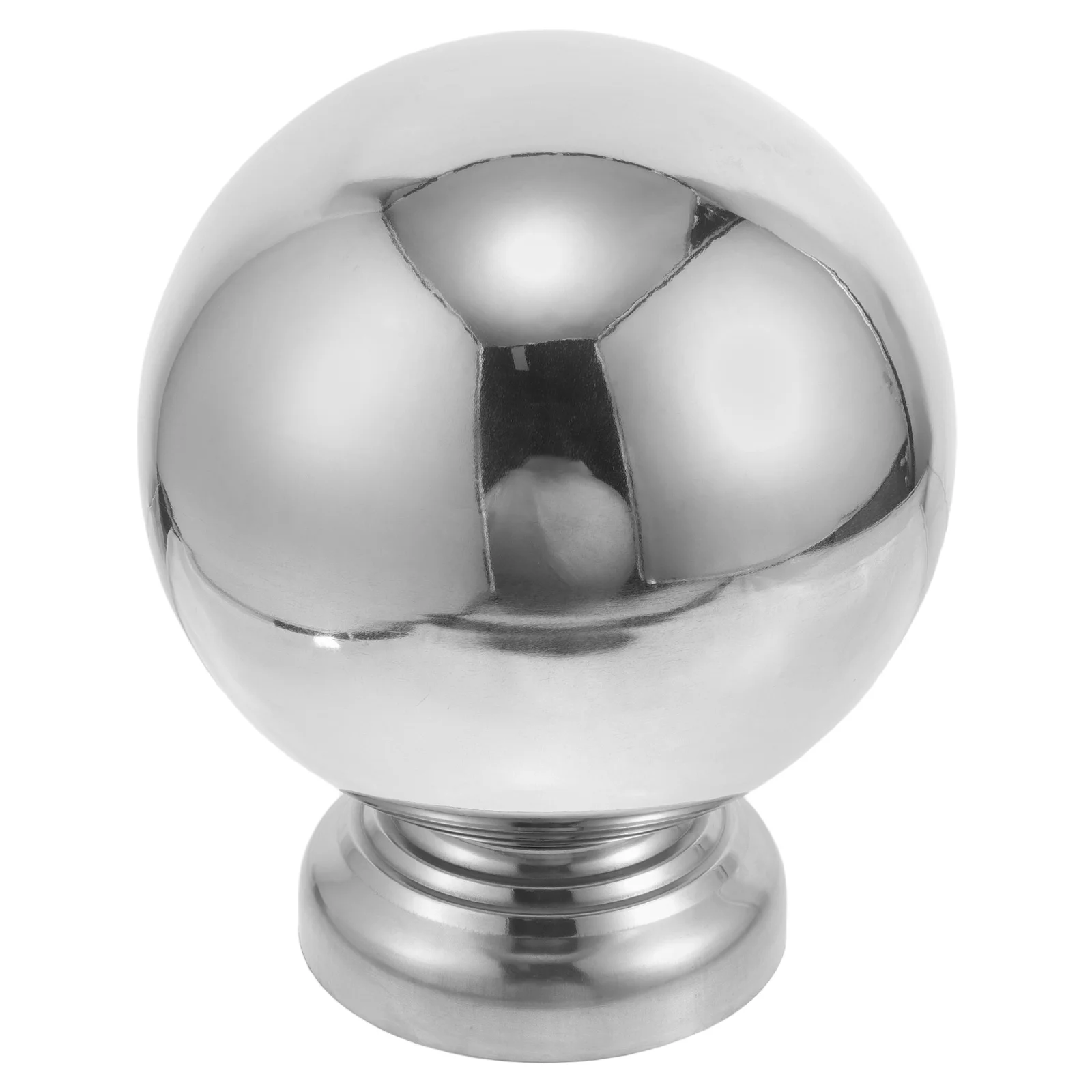 

Stainless Steel Reflective Ball Garden Deck Ornament Hollow Sphere with Stand Fence