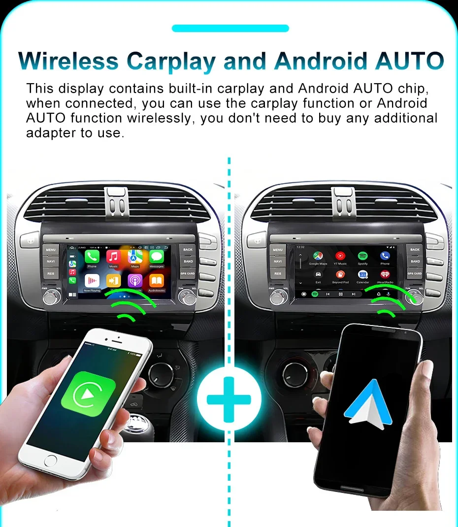 7'' Wireless Carplay Android Auto Autoradio GPS Bildschirm für Fiat Bravo 2007-2014 Bluetooth 2 din Android 15 Autoradio Multimedia Player WLAN 4G LTE – Detail 8