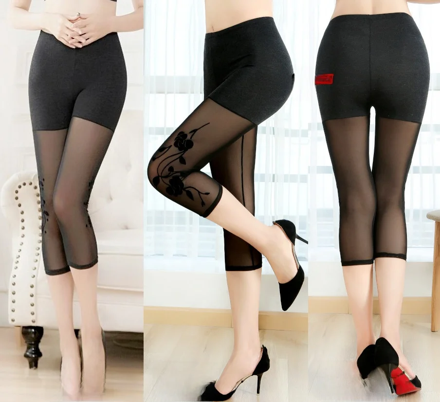 

Slimming High Waist Me orts Women's Thin Sle Seven/Nine Pants Breathable Meat Summer Base Layer Pants ort orts