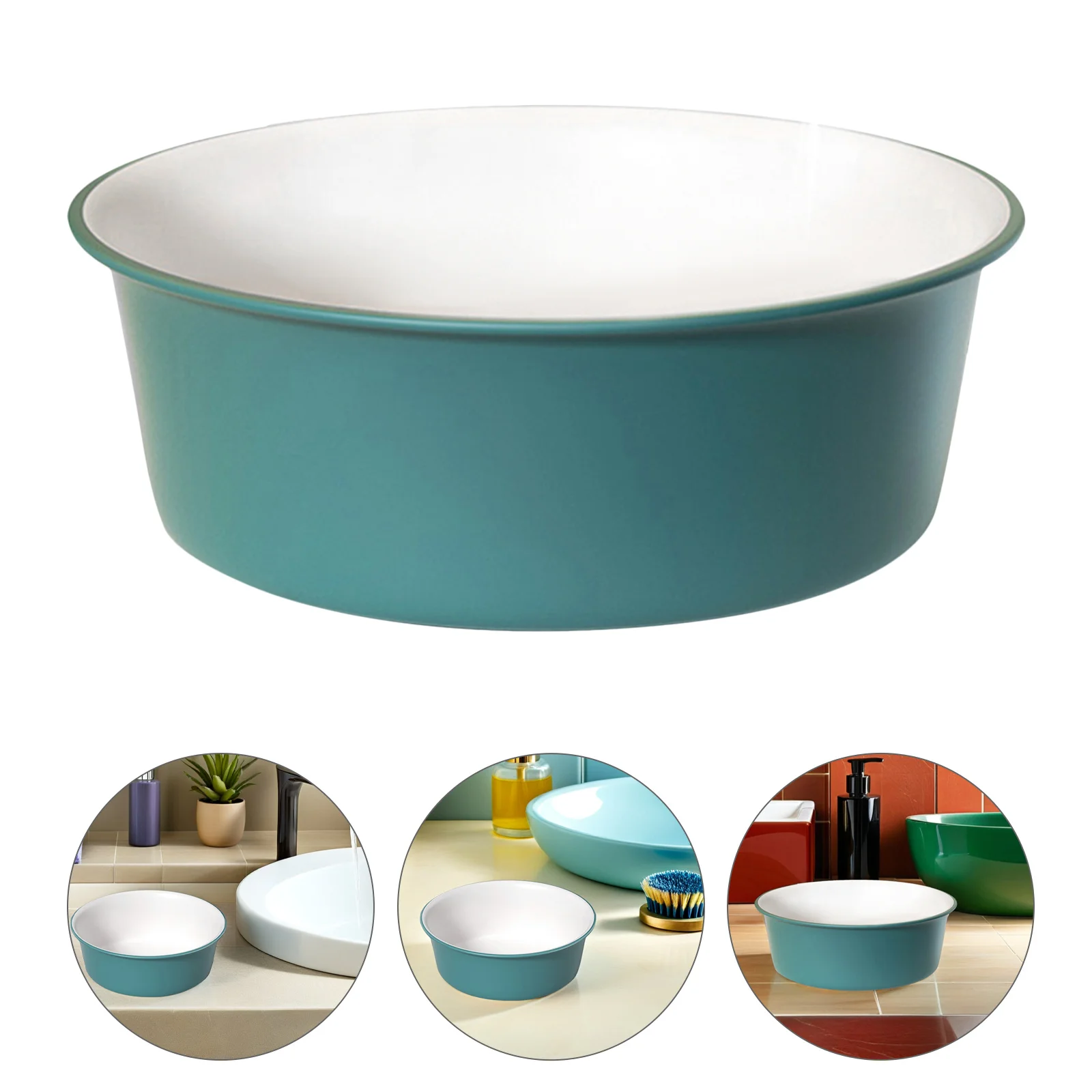 

Thick Plastic Wash Basin Portable Washbowl for Bathroom Kitchen Foot Soaking Face Cleansing Laundry Dish Storage Tub
