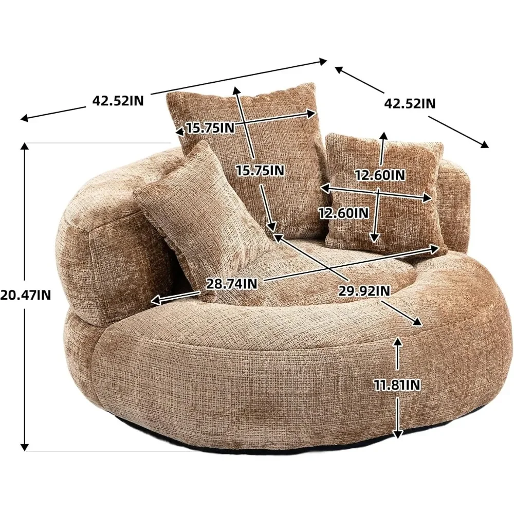 Bean Bag Chair Couch Upholstery Lazy Lounger Sofa for Living Room