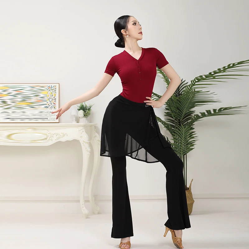 vetements-d'entrainement-de-danse-latine-pour-femmes-haut-sexy-en-dentelle-a-col-en-v-pantalon-amincissant-taille-haute-ensemble-tango-samba-rumba-vetements-d'entrainement-nouvelle-collection