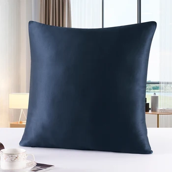 100% Pure Silk Pillowcase With Zipper Cushion Pillow Cover Solid Multicolor Many Sizes…