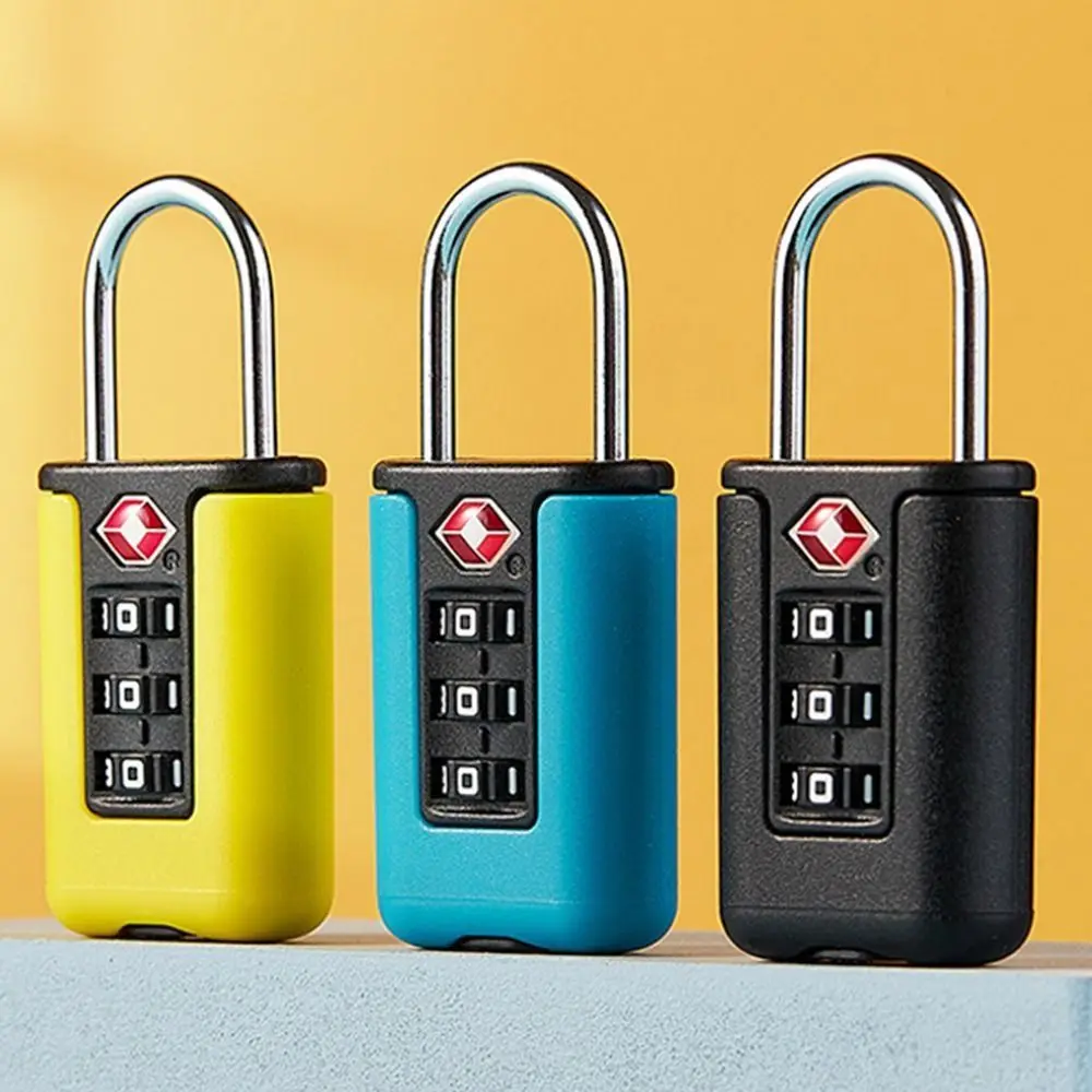 Portable Travel Security Tool Contrast Color Padlock TSA Customs Code Lock Luggage Password Lock 3 Digit Combination Lock