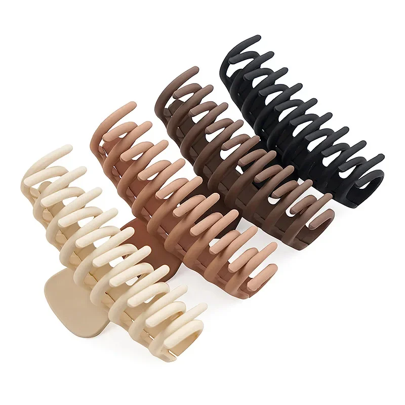 4pcs Handmade 11cm Keel Clip Sweet Girl Grab Clip Back of Head Shark Clip Frosted Fashion Hair Accessories