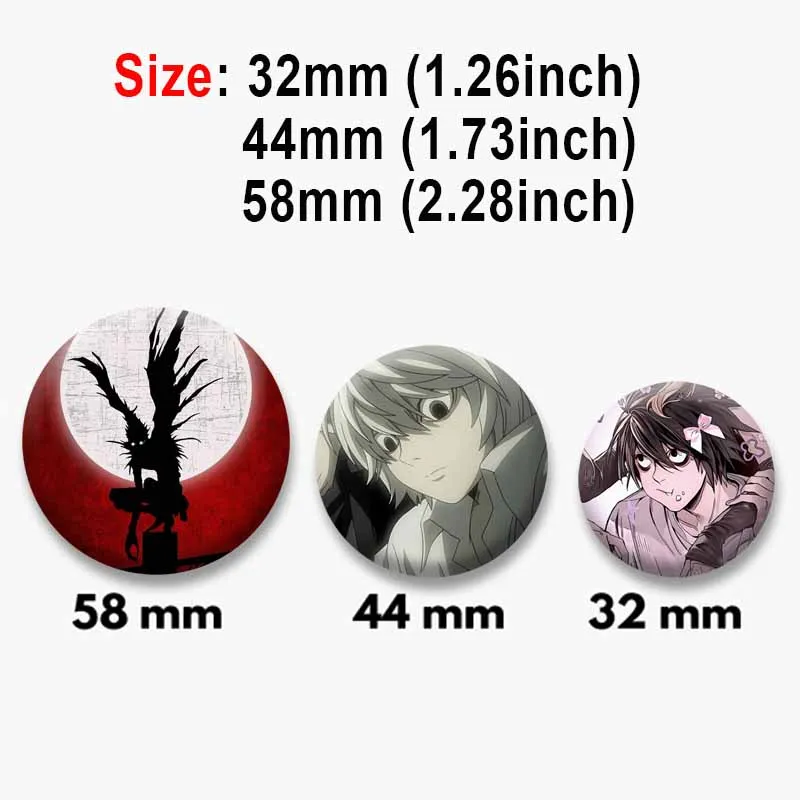 Cute Cartoon Death Note Enamel Brooch on Backpack Creative L Misa Light Nate Funny Lapel Pin Shirt Hat Badge Gift for Kid Friend
