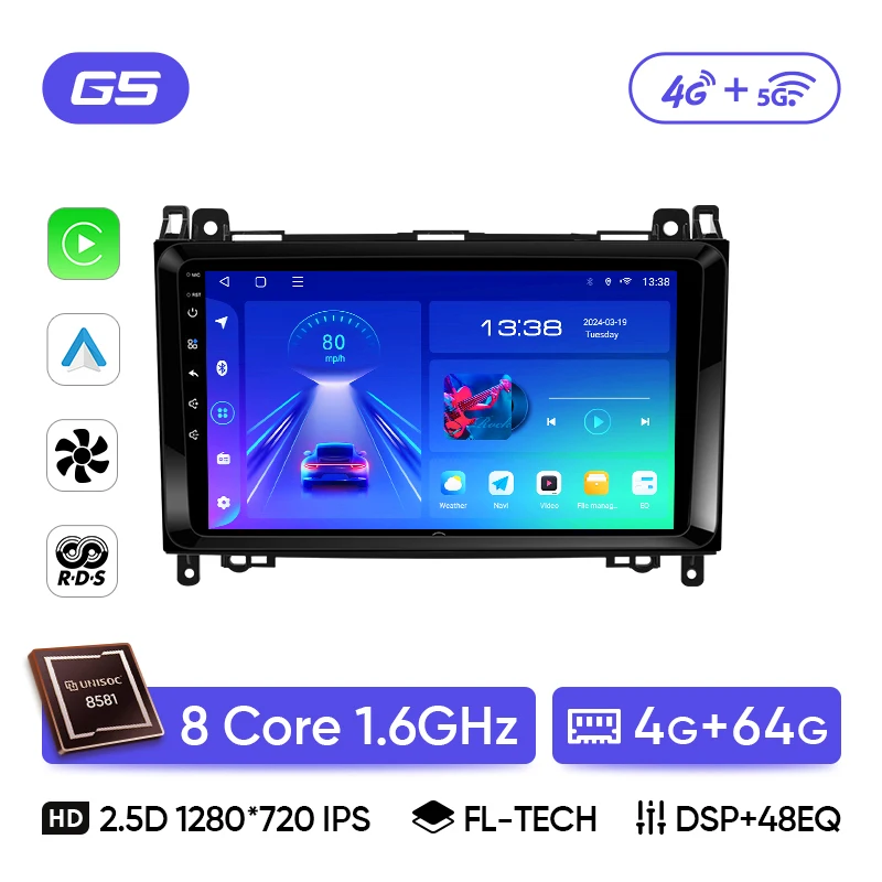 Ainavi Autoradio Voor Mercedes Benz B200 W169 W245 Viano Vito W639 Sprinter W906 Draadloze Carplay Android Auto Multimedia Speler