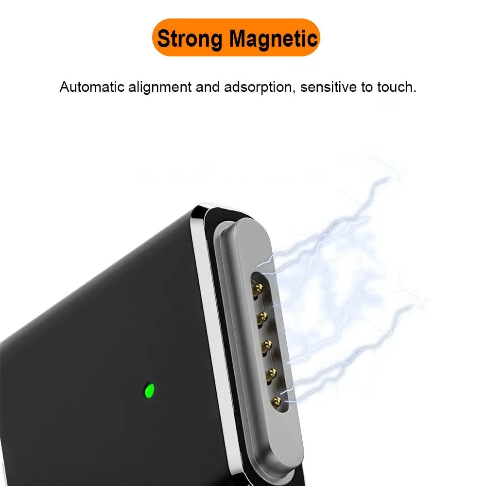 Adattatore Magnetico USB C A Mag-S 3 100W – Convertitore Tipo-C Per MacBook Pro/Air M1-M4, Ricarica Rapida PD Con LED E Alluminio, Argento