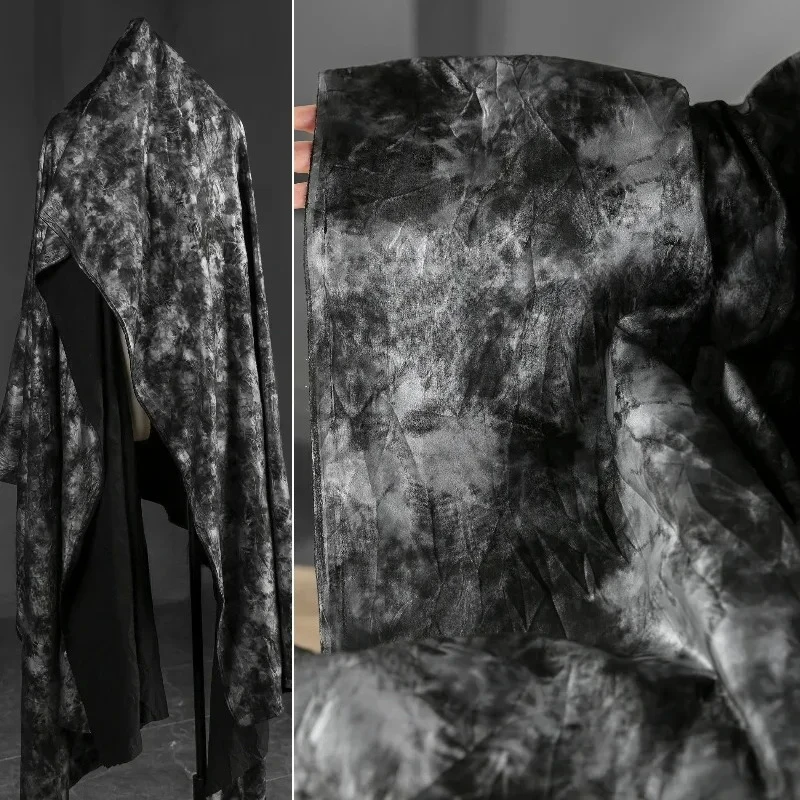 

Wrinkled Fabric Texture Outerwear Windbreaker Clothing Designer Apparel Sewing Fabric Cloth Per Meters Polyester Spandex Materi