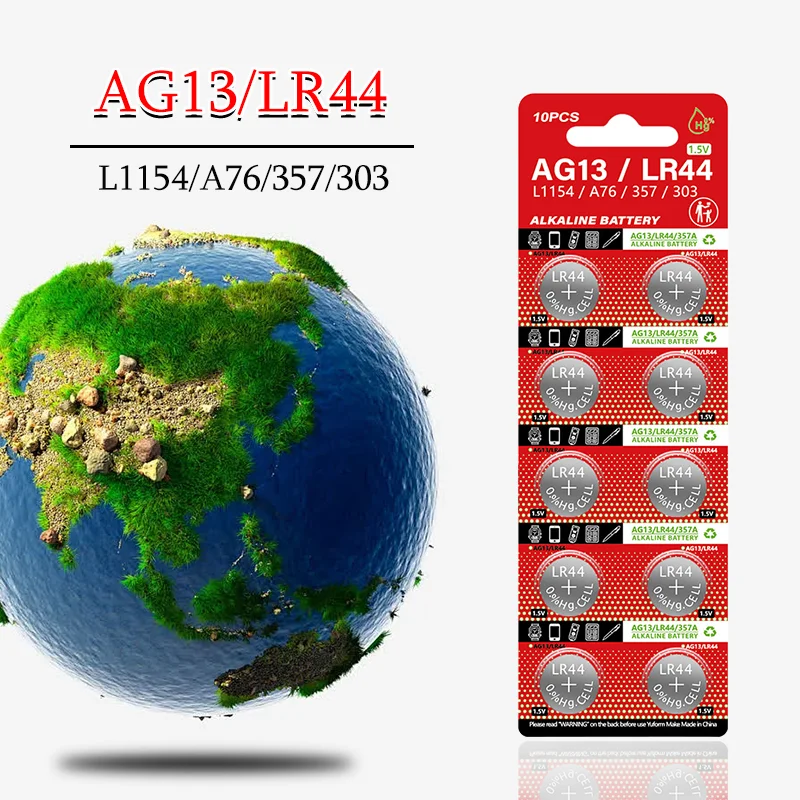 

10PCS new lithium button battery LR44 replaces AG13/A76/LR44 portable devices for small electronic devices and remote controls